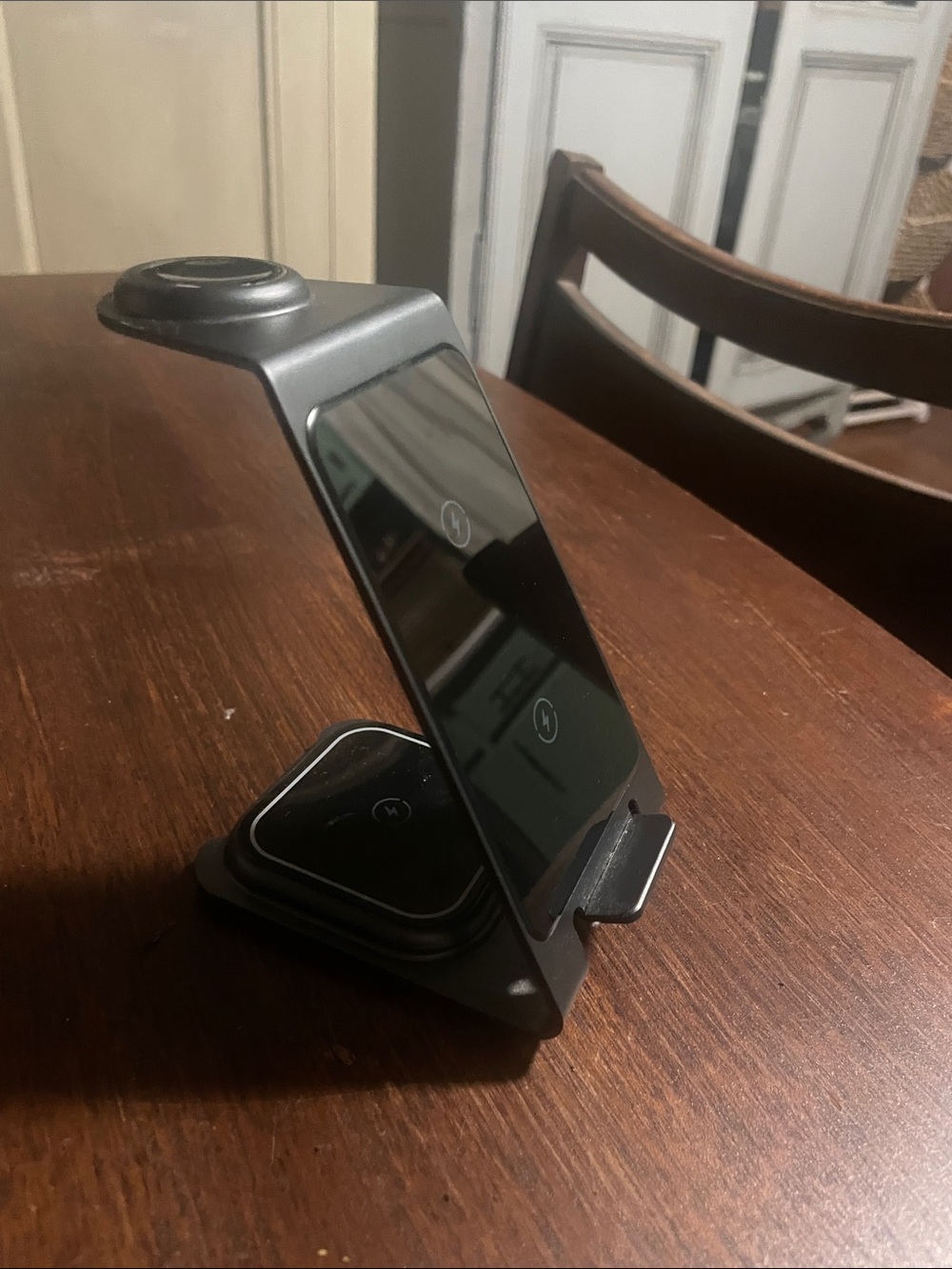 3-in-1 Wireless Charging Stand - Dark Gray/Black